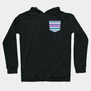 Pocket - Degrade Stripes Watercolor Pink Hoodie